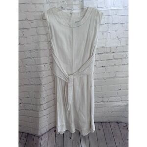 Cabi Lizzie Dress White Eyelet Sleeveless Tie Waist‎ Summer XS